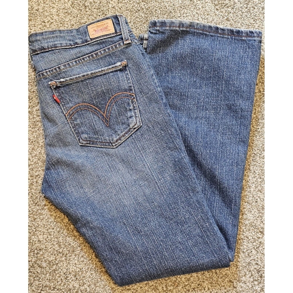 Levi's Womens 518 Superlow Bootcut Denim Jeans Pants Blue Size 11  Short